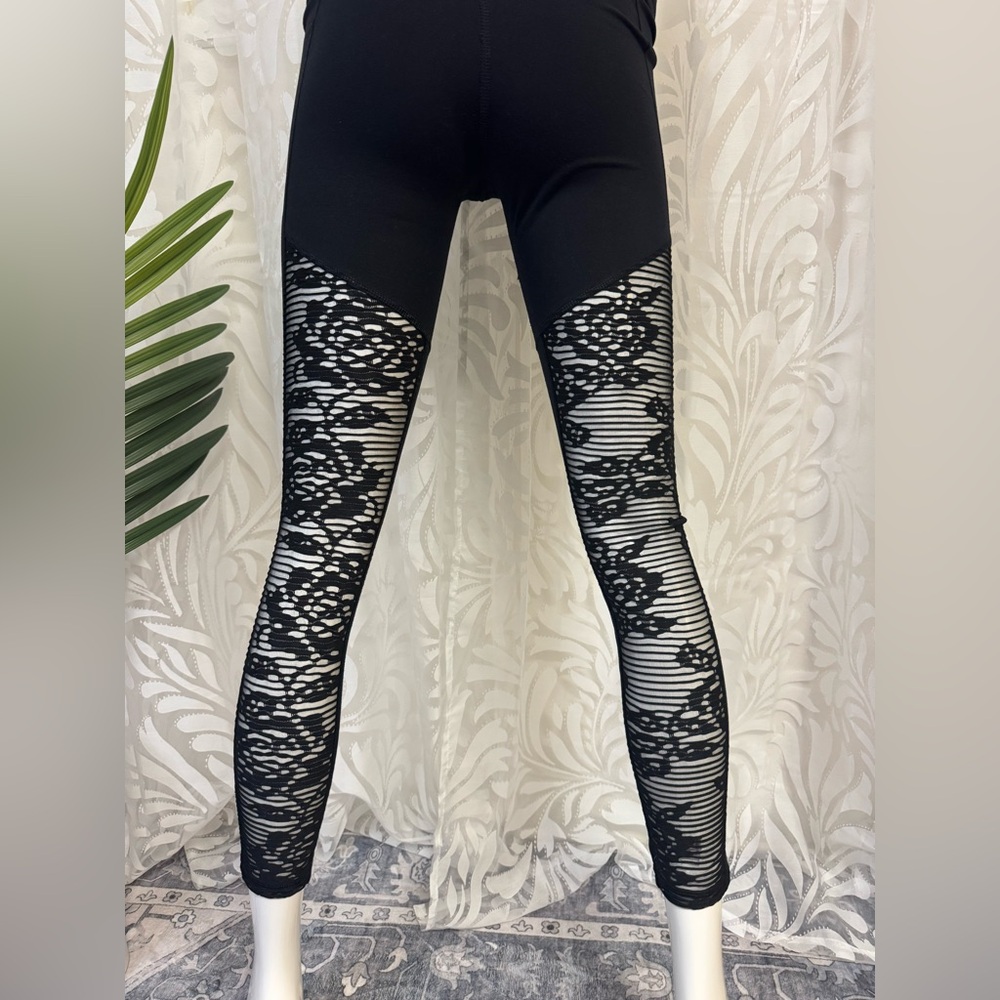 Betsey Johnson Black Lace Detail Leggings